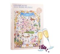 Champagne Wine Puzzle sur le thème du vin de Champagne, passionnant et éducatif, 1000 pièces pour adultes, dessin à la main de la prestigieuse région française de Champagne
