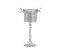 vidaXL Seau à champagne Aluminium solide argenté 39x29x71 cm Poignées en cerf
