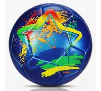 Champhox Ballon de football taille 4, construction durable pour enfants, adolescents, garçons, filles, jeunes joueurs de football, cadeaux d'entraînement (bleu, taille 4)