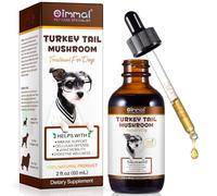 Champignon à queue de dinde pour chien Critical Immune Defense pour chiens, extrait liquide pour immunité et digestion, riche en bêta glucan, avec 5 champignons, curcuma et probiotiques
