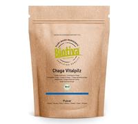 Champignon chaga en poudre bio 250g (2x125g) - Cueillette sauvage - >2% de polysaccharides - Polypore oblique - Mis en bouteille et contrôlé en Allemagne - Biotiva