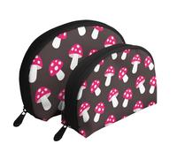 Champignon Champignon, Trousse de Maquillage Coquille Femme Petit Porte-Monnaie Trousse de Toilette Trousse à cosmétiques 2 pièces