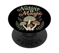 Champignon Cottagecore Nature is Magic Forest Design Esthétique PopSockets PopGrip Adhésif