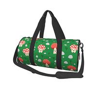Champignon de Dessin animé Rouge sur Vert Femmes Pliable Grand Sac de Voyage polochon Sac de Sport à bandoulière de Nuit