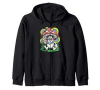 Champignon de la Paix avec Aura Arc-en-Ciel Hippie Art Sweat à Capuche