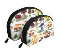 Champignon de Peinture Japonaise, Trousse de Maquillage Coquille Femme Petit Porte-Monnaie Trousse de Toilette Trousse à cosmétiques 2 pièces