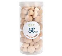 Champignon en bois inachevé, 50 pièces, Mini figurines de champignons en bois non peintes pour la décoration de la maison, du bureau et du bureau