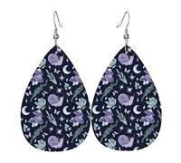 Champignon Escargot Papillon Lune PU Boucles D'oreilles En Cuir Earbob Boucles D'oreilles Teardrop Dangle Filles De Mariage De Mariée
