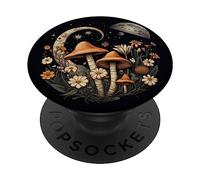Champignon étoiles fleurs nuit esthétique PopSockets PopGrip Adhésif