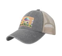 Champignon fantaisie : c'est un chapeau en maille denim délavé, qui est simple, pas facile à déformer, résistant au soleil et au vent, adapté pour le sport, les voyages et la photographie.