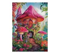 Champignon Maison Forêt Puzzle, 1000 Pièces Jeu Détente pour Adultes | 70x50cm Réduction Du Stress, Décoration D'intérieur, Passe-temps Intellectuel, Papier, Cadeau D'anniversaire