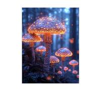 Champignon Peinture Numero Adulte Planter Peinture Numero Enfant 40x30cm, Activité Manuelle Adulte Painting by Numbers Imperméable Couleur Toile 36 Couleurs Acrylic Paint et Brush, Cadeau 2YH-14505