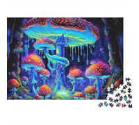 Champignons 1000 Pièces forêt néon Puzzle en Carton Épais Ultra Difficile pour Adultes Couples Relaxation Mentale Pause Bureau Cadeau Très Bien Noté 70x50cm/1000pcs