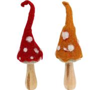 Champignons à poser Set de décoration d'automne 2 pcs - Décoration en feutre champignons mouches pour une maison confortable