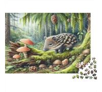 Champignons de Sanglier des forêts Puzzles 1000 Pièces Papier recyclé pour Adultes Puzzle pour Adultes Impossible Difficile Stimulant Activité Amusante pour la Maison 38x26cm/1000pcs