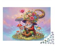 Champignons féériques thème Puzzle Adultes, Papier épais écologique, détente éducative, Casse-tête Champignon poétique, décoration Murale 52x38cm/1000pcs