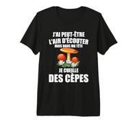 Champignons Je Cueille des Cèpes Drôle Champignon T-Shirt Haut de Gamme