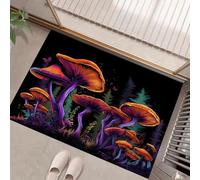 Champignons Magiques Paillasson Intérieur Tapis 40 X 60 Cm Entrée Intérieur Extérieur,Antidérapant,Absorbant,Tapis pour Entrée,Lavable,Cuisine,Salle De Bain-Couleurs Mélangées Style Fantastique