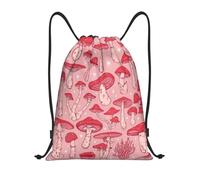 Champignons mortels rouge sur rose sacs à cordon de serrage sac à dos de sport sac à dos de gymnastique sacs à dos pour la randonnée
