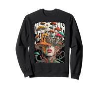 Champignons poussant de l'art botanique surréaliste de la tête Humaine Sweatshirt