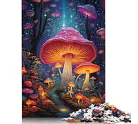Champignons psychédéliques 1 Puzzle Défi Difficile Puzzle en Carton 100% recyclé pour Adultes Cadeaux d'halloween 1000 pièces (38 x 26 cm)