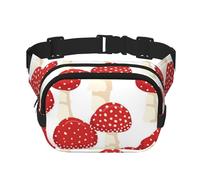 Champignons Rouges amanite Tue-Mouches,Sac Banane carré Double Couche, Sac de Poitrine