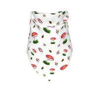 Champignons Rouges d'automne,Bavoir écharpe Triangulaire à Capuche réglable pour Animaux de Compagnie, Capuche Lavable adaptée aux Chiens et Chats de Petite, Moyenne et Grande Taille