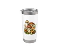 Champignons Vintage Botanique Cottagecore Nature Forêt Gobelet isotherme en acier inoxydable double paroi