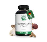 Champignons vitaux (complexe de 7 champignons) - Hautement dosé : 1.050 mg par dose journalière - 180 gélules (3 mois d'approvisionnement) - Sans additif - Qualité Premium - Green Naturals®