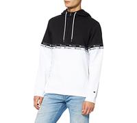 Champion American Tape Half Zip Sweatshirt à Capuche, Blanc, S Homme