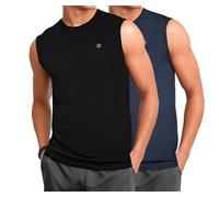 Champion Big and Tall Lot de 2 chemises sans manches pour homme, noir/bleu marine, 5X