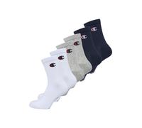 Champion Chaussettes de sport Legacy Crew X6, Mixte, Bleu/Blanc/Gris, 39-42 EU