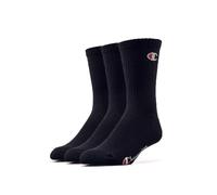 Champion Chaussettes mixte Basics – Lot de 3 Crew Protège-Bas & Socquettes, Noir, 35-38 EU