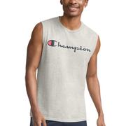Champion Classic Muscle T-Shirt, Sleeveless, Standard Fit, Script, Available in Regular and Big & Tall Chemise, Gris Oxford-Logo Classique, Taille M Homme