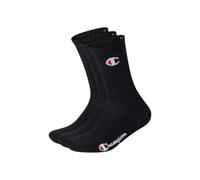 Champion Chaussettes Basics Mixte – Lot de 3 Crew Protège-Bas & Socquettes Noir 39-42 EU