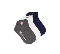 Champion Core 3PP Quarter Protège-Bas & Socquettes, Blue Marino, Blanc, Gris Chiné Clair, 35-38 (Lot de 3) Mixte