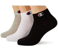 Champion Core 3PP Quarter Protège-Bas & Socquettes, Gris Chiné Clair, Blanc, Noir, 27-30 (Lot de 3) Mixte Enfant