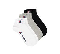 Champion Core 3PP Quarter Protège-Bas & Socquettes, Gris Chiné Clair, Blanc, Noir, 39-42 (Lot de 3) Mixte
