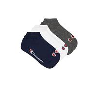 Champion Core 3PP Sneaker Chaussettes, Bleu Marine, Blanc, Gris Chiné Clair, 35-38 (Lot de 3) Mixte