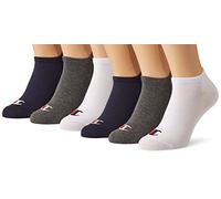 Champion Core 6PP Sneaker Chaussettes, Bleu Marine, Blanc, Gris Chiné Clair, 35-38 (Lot de 6) Mixte