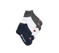 Champion Core Socks 6PP Short Crew Chaussettes, Bleu/Blanc/Gris, 35-38 Mixte