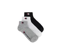 Champion Core Socks Junior 3PP Quarter Chaussettes de Doublure, Gris Clair, 31-34 Unisexe-Enfants et Adolescents
