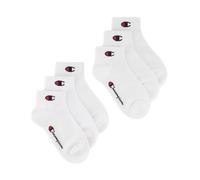 Champion Core Socks Junior 6PP Quarter, Chaussettes de doublure Unisexe - Enfants et adolescents, Bianco,