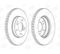 CHAMPION Disques De Frein Avant Ø282 Mm Ventilés Pour Honda CR-V I HR-V Shuttle
