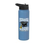 Champion d'orthographe et assistant mathématique chez votre professeur de service Stainless Steel Insulated Water Bottle