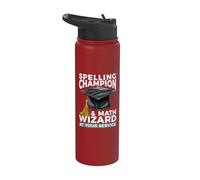 Champion d'orthographe et assistant mathématique chez votre professeur de service Stainless Steel Insulated Water Bottle