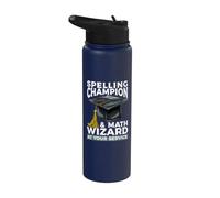 Champion d'orthographe et assistant mathématique chez votre professeur de service Stainless Steel Insulated Water Bottle