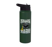 Champion d'orthographe et assistant mathématique chez votre professeur de service Stainless Steel Insulated Water Bottle