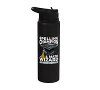 Champion d'orthographe et assistant mathématique chez votre professeur de service Stainless Steel Insulated Water Bottle