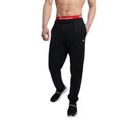 Champion Pantalon en polaire Powerblend décontracté pour homme, Noir - Logo C Patch, 3XL grand